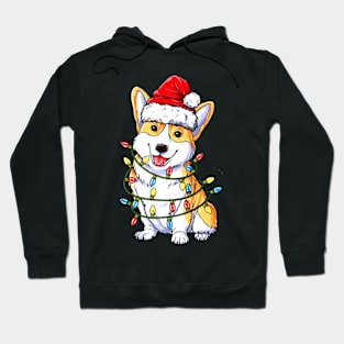 Corgi light Christmas Hoodie